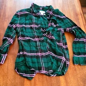 Girls button down flannel